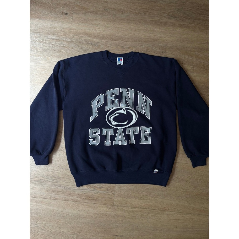 Vintage Russell Athletic Penn State Sweatshirt XL Navy Blue Made in USA 90s